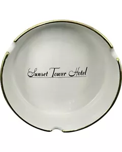 Vintage Sunset Tower Hotel Hollywood, CA Ashtray White Porcelain - Picture 1 of 15