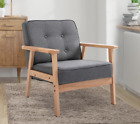 Vintage Danish Armchair Mid Century Chair Retro Fabric Sofa Modern Grey Seat NEW