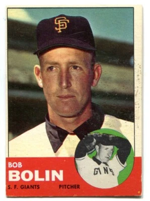 1963 Topps #106 Bob Bolin Baseball Card - San Francisco Giants - Image 1 of 2