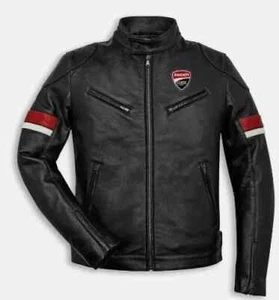 Ducati Motorcycle Leather Racing Jacket Motorbike Riding Jacket - Picture 1 of 5