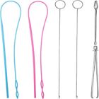 Metal Loop Turner Hook Blue Metal Tweezers  Flexible Drawstring Threader