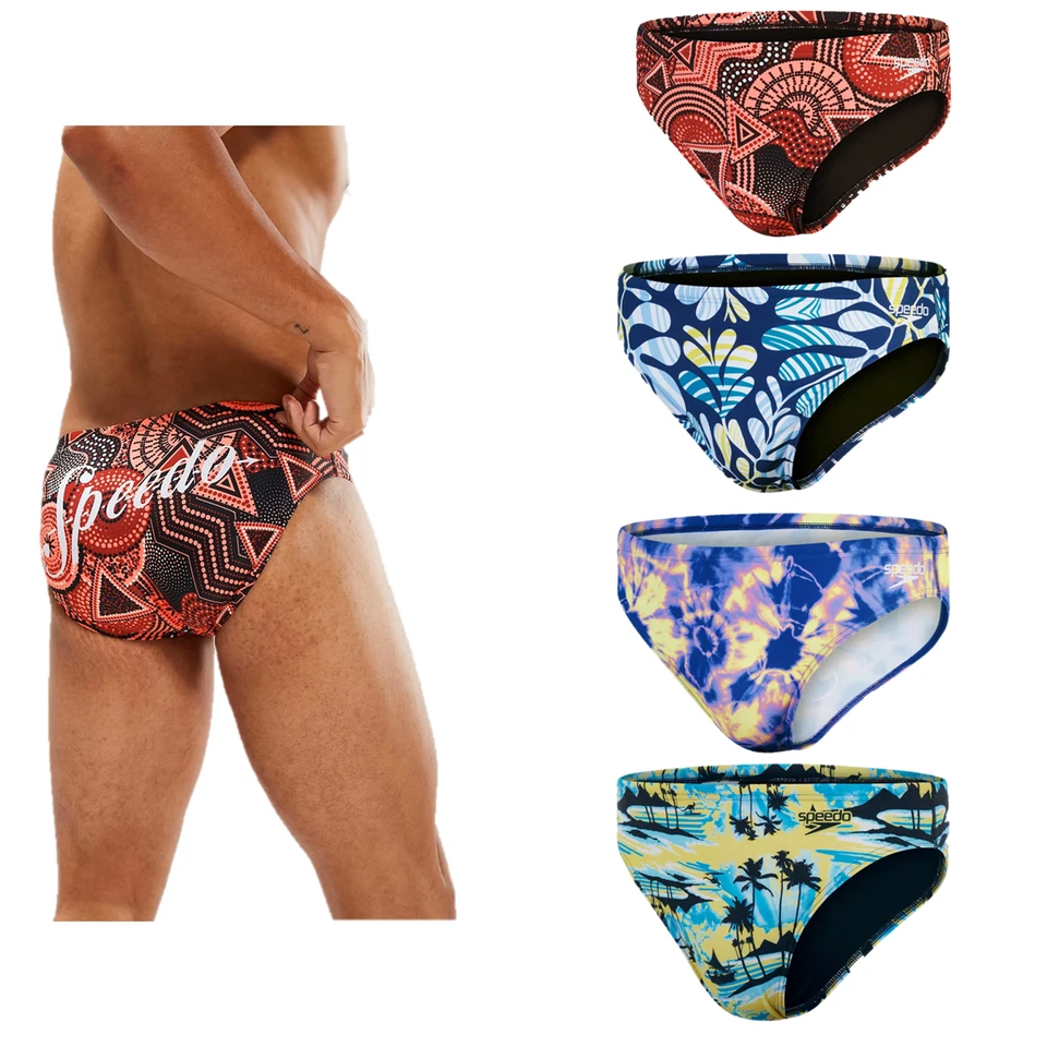 SPEEDO Escape 5cm Herren Badehose Slip Schwimmen Swim Brief Pool Strand Urlaub - Bild 1 von 1