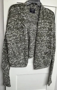 *NWT* Abercrombie & Fitch Open Front Cardigan Sweater Green & White Size Small - Picture 1 of 5