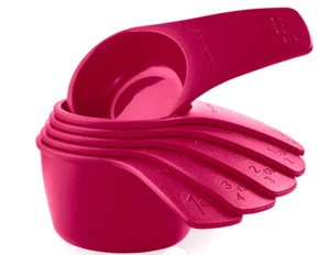 Tupperware Special Measuring Cups Vineyard Red Set of 6 new - Picture 1 of 3