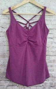 Prana Dreaming Tank Top Medium Purple Stripe Strappy - Picture 1 of 4