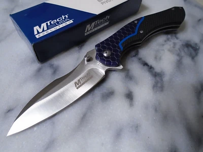 Navaja de bolsillo pivote con rodamiento de bolas Mtech Evolution G10 azul C-TEK 8Cr13MoV FDR018BL Foto 1 de 4