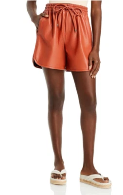 A.L.C. Pantalones Cortos Ryder Imitación Cuero Bolsillos Color Rusa Talla L Nuevos con Etiquetas $275 Minorista Foto 1 de 4