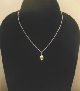 ❤Collar NIÑAS 12.5" PLATA ESTERLINA 925 Italia CORAZÓN ENCANTO ¡Gran idea de regalo! - Imagen 1 de 3