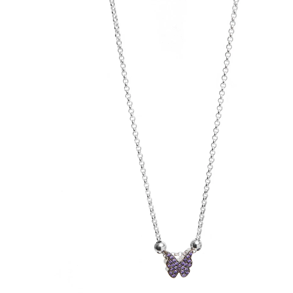 Collana Donna JACK & CO. JCN0607 Argento 925% Farfalla Swarovski Pietre Viola - Immagine 1 di 1