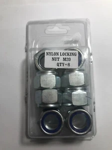 PACK DE 8 TUERCAS HEXAGONALES DE BLOQUEO DE NYLON M20 (M133) - Imagen 1 de 3