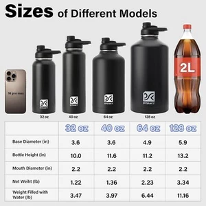 Water Bottler Insulated Tumbler IceFlow Stainless Steel Vacuum Insulated 40 OZ - Picture 1 of 10