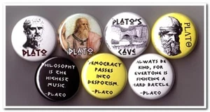 Platon Buttons Pins Anstecker 7 griechische Philosophie Philosoph Sokrates Aristoteles - Bild 1 von 1
