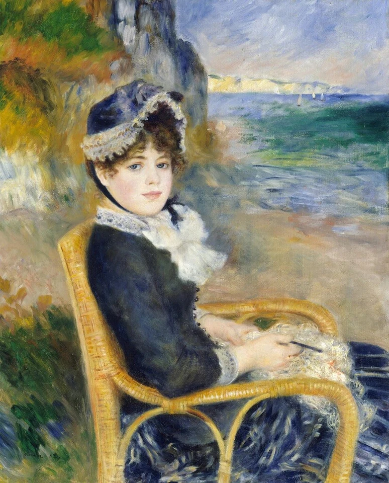 Cartel con impresión artística de 14" x 11 2964 By the Seashore 1883, Pierre Auguste Renoir Foto 1 de 1