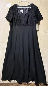 JCPenney Bridal Collection Women’s dress size 20W black Gown Lace New - Picture 1 of 13