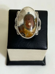 Heavy Men 925 Silver Ring Big Genuine Yemen Aqeeq Spdesign عقيق سليماني - Picture 1 of 13