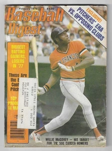 Edición de febrero de 1978 de la revista Baseball Digest portada Willie McCovey - Imagen 1 de 2
