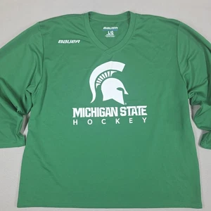 Camiseta deportiva de hockey de los Michigan State Spartans para hombre grande verde práctica Bauer NCAA - Imagen 1 de 12