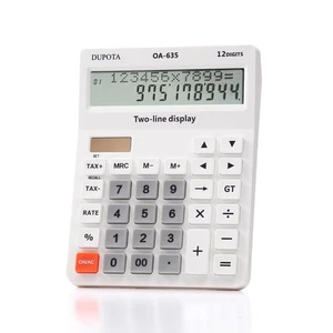 Desk Calculator Large Display Big Buttons with 12 Digits 2-line LCD, Dual Sol... - Picture 1 of 9