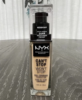 NYX MAKEUP Can't Stop Won't Stop Foundation ~ 24h Full Coverage ~ Medium Buff - Image 1 of 4