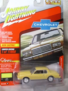 Johnny Lightning 1980 Chevrolet Monte Carlo Yellow 1/64 Diecast /Rubber Tires - Picture 1 of 4