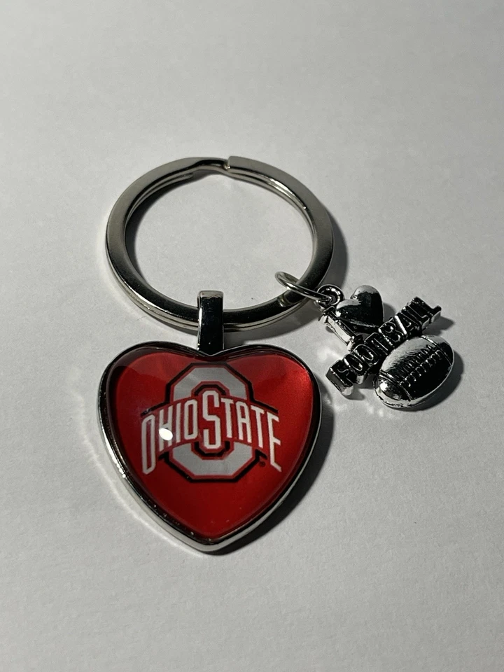 Ohio State Buckeyes NCAA I Love Football Keychain NEW!! - Image 1 of 1