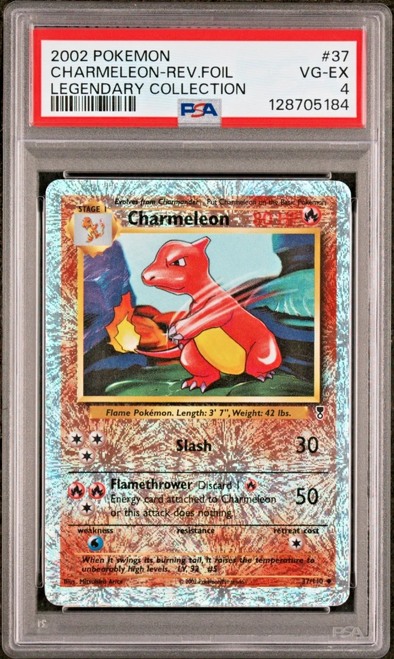 PSA 4 2002 Pokemon Legendary Collection Charmeleon 37/110 Reverse Holo Foil Rare - Image 1 of 2