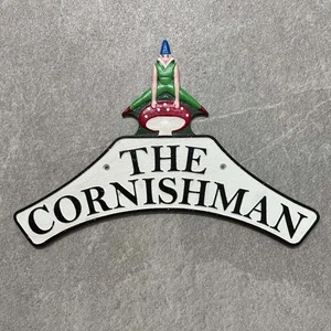 CORNISHMAN RAILWAY SIGN Cast Iron Repro Steam Locomotive Headboard 39cm - Picture 1 of 7