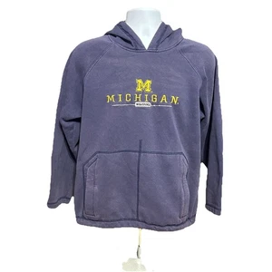 Vintage Michigan Wolverine Hoodie Herren mittelblau rot Eiche Sportbekleidung Etikett 2000er - Bild 1 von 22