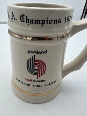 1976-77 Portland Trail Blazers NBA Champions Stein Mug Vintage - Image 1 of 4