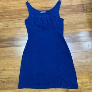Y2K Victoria's Secret Bra Tops Dress Womens Small Blue Cotton Blend Fitted Tank - Picture 1 of 7