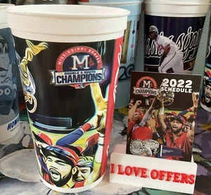 (1) MISSISSIPPI BRAVES SOUVENIR DOUBLE AA SOUTH CHAMPIONS CUP WITH SCHEDULE CSTR - Picture 1 of 5