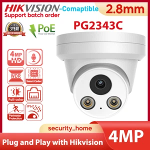 Hikvision Compatible 4MP 24/7 Full Color ColorVu Turret POE security IP Camera - Picture 1 of 23