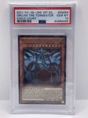 Yugioh PSA 10 Obelisk the Tormentor Ultra Pharaoh's Rare King's Court KICO-EN064 - Image 1 of 2