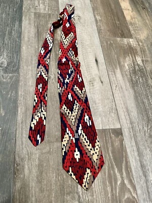 Corbata de cuello geométrica de lujo retro 100 % seda clásica vintage LANVIN Paris Foto 1 de 4