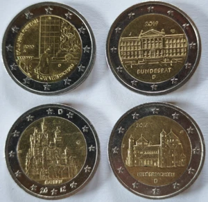 4x 2-Euro Münzen, *BELIEBTE UMLAUFMÜNZEN* vers. Länder Angebot: 21 - Sehr schön - Picture 1 of 10