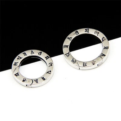 925 Sterling Silver Round Clasp Connection Spring Ring For DIY Necklace Bracelet - Image 1 of 4