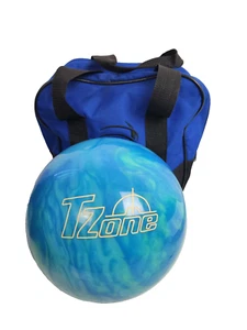 Brunswick Tzone Caribbean Blue Bowling Ball with Bag 6.25 Lb - Picture 1 of 14