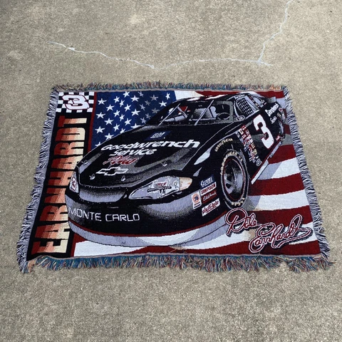 Vintage Dale Earnhardt #3 Monte Carlo Throw/ Blanket 54x42” Nascar Tapestry Cover