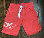 vtg 90s red ARMANi JEANS logo parachute toggle swim Ibiza shorts Waist 32”