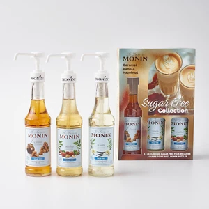 MONIN Sugar Free Coffee Syrups Gift Set (3 x 25cl) - Caramel, Vanilla, Hazelnut - Picture 1 of 1