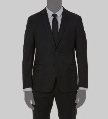 $475 Armani Exchange 40R Men's Gray Slim-Fit Solid Wool Blazer Suit Coat Jacket - Image 1 of 2