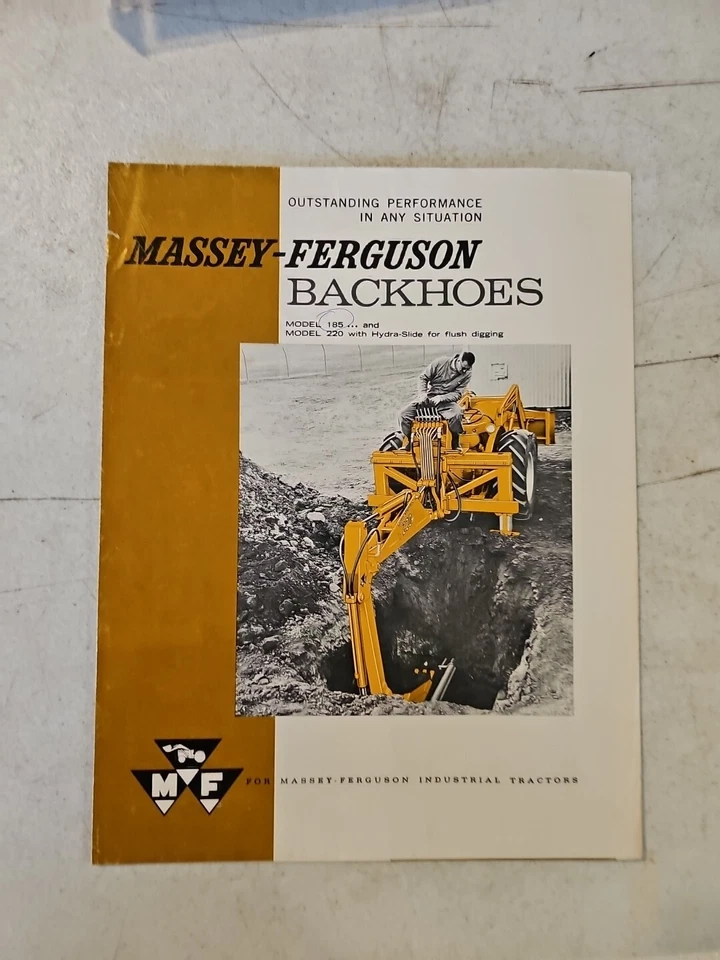 Vintage 1961 Massey Ferguson 185 & 220 Backhoes Dealer Sales Brochure - Image 1 of 4