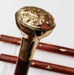 Brass Handle Classic Wooden Handmade Walking Stick Cane Antique New Style Gift - Picture 1 of 8