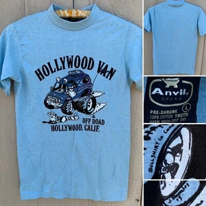 Vintage Hollywood Van Off & Road Hollywood Calif Bull Shirt Co Canoga Park 70s L - Picture 1 of 24