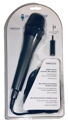 The Singing Machine SMM205 Dynamic Professional Microphone Wired Karaoke Music - Image 1 of 4