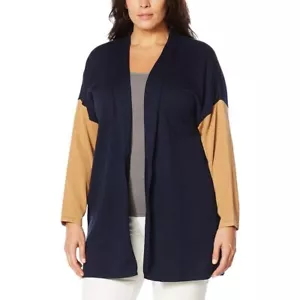 Gr. XS WE by Living in Yellow Colorblocked Strick Cardigan Navy/Camel Neu - Bild 1 von 2