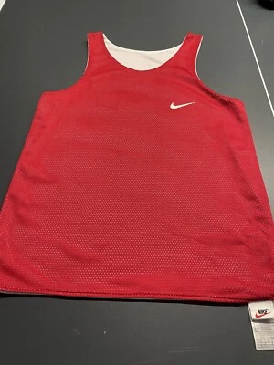 Vintage Nike Tank Top Reversible Mesh Jersey Adult Small Red and White - Image 1 of 4