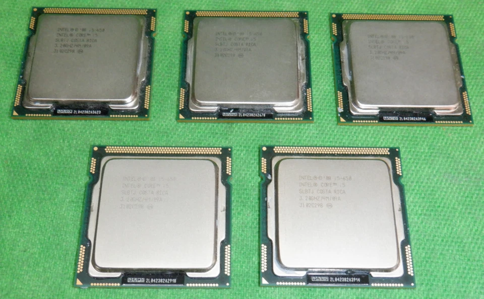 LOTE DE 5 procesadores Intel Core i5-650 de doble núcleo de 3,2 GHz Foto 1 de 3