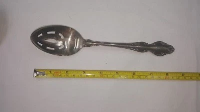 REED & BARTON ENGLISH CROWN Pierced Serving Spoon - Image 1 of 3