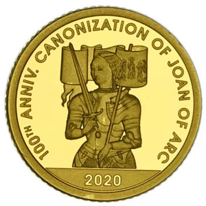 DJIBOUTI 100 Francos 2020 0,5 g 0,585 Oro 'Canonización de Juana de Arco' - Imagen 1 de 2